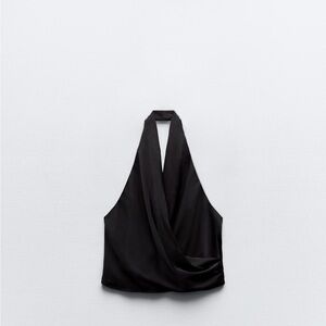 Zara Satin Halter Top